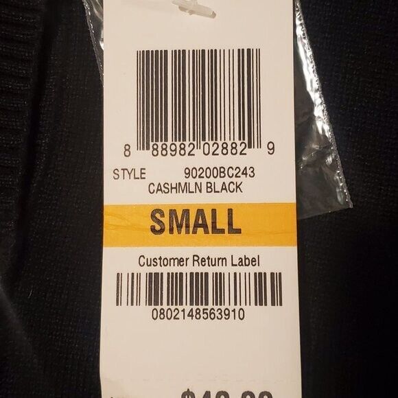 Karen Scott Women Black White Cardigan Size S Long Sleeve Gold Color Buttons - Picture 3 of 5